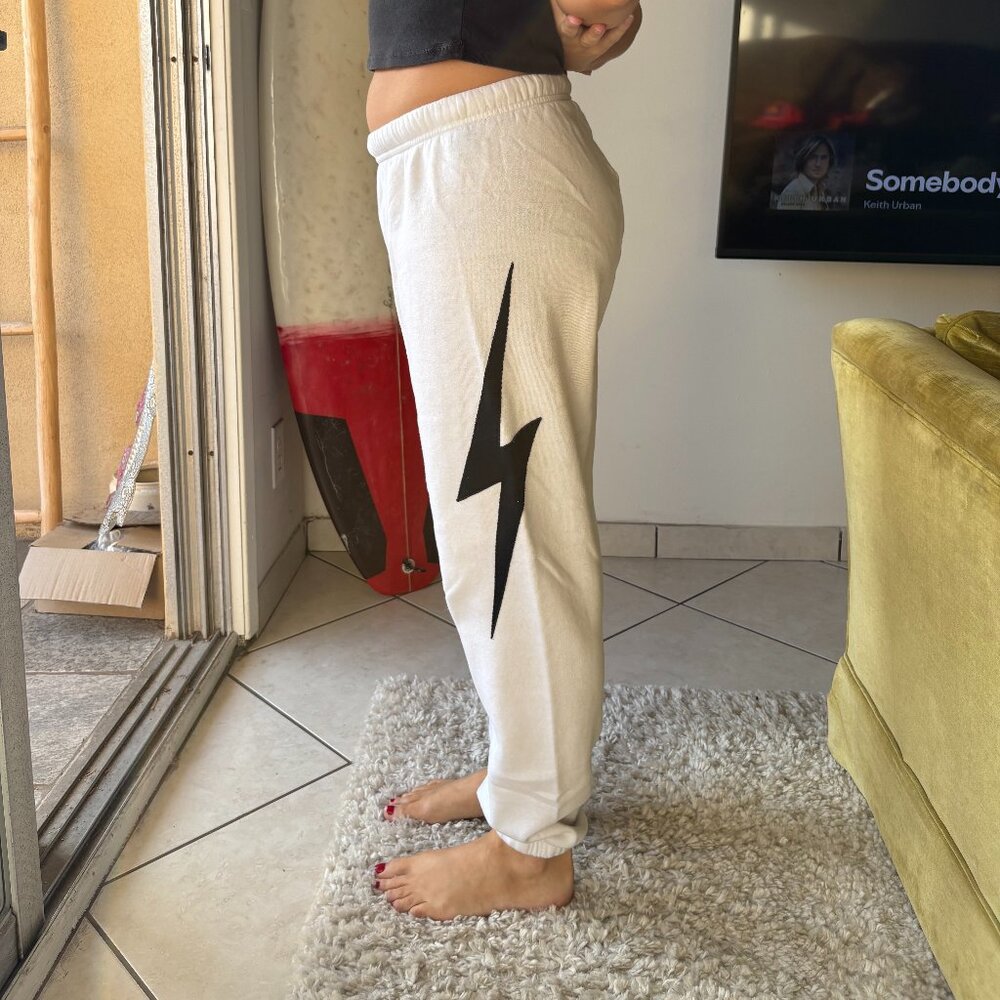 Aviator Nation White Bolt Sweatpants
